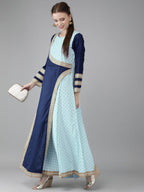 Ahalyaa Printed Half Circle kurta | Grocsy