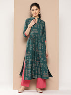 Ahalyaa Women Floral Printed Floral Crepe Kurta | Grocsy