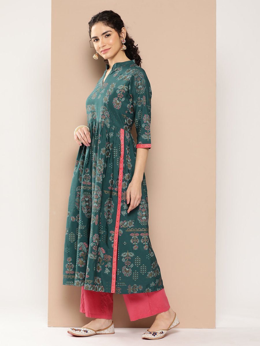 Ahalyaa Women Floral Printed Floral Crepe Kurta | Grocsy