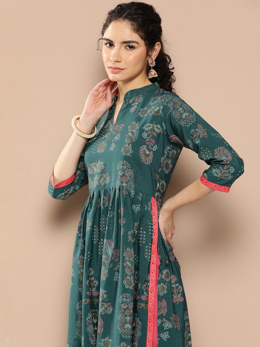 Ahalyaa Women Floral Printed Floral Crepe Kurta | Grocsy