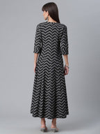 Ahalyaa Crepe Black Printed Kurta | Grocsy