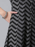 Ahalyaa Crepe Black Printed Kurta | Grocsy