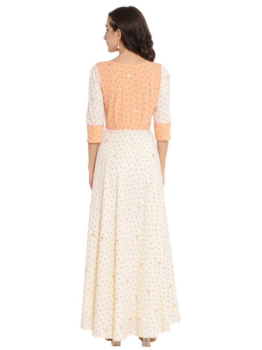 Ahalyaa Angrakha Printed Long Kurta | Grocsy