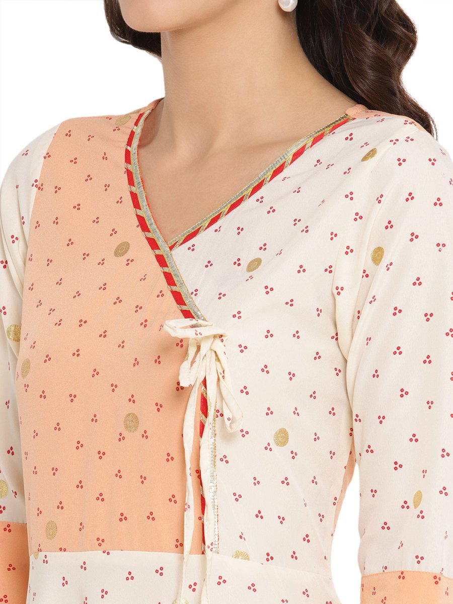 Ahalyaa Angrakha Printed Long Kurta | Grocsy