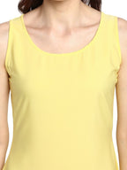 Ahalyaa Women Yellow Solid A-Line Dress | Grocsy