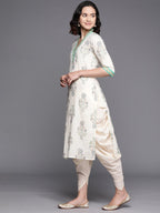 Ahalyaa Floral Printed Regular Pure Cotton Kurta With Dhoti Pants | Grocsy
