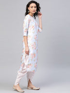 Ahalyaa Women Poly Silk Digital Print Kurta With Dhoti Pant | Grocsy