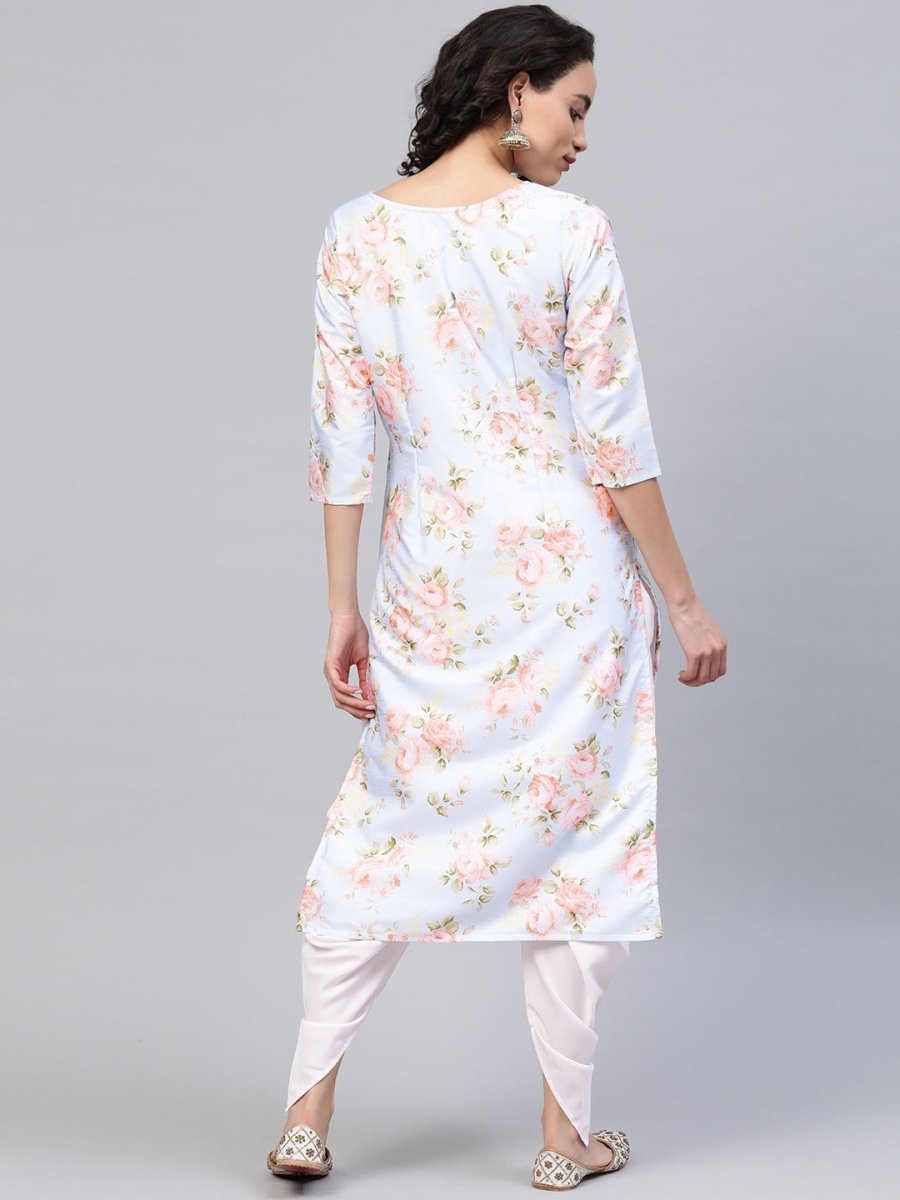 Ahalyaa Women Poly Silk Digital Print Kurta With Dhoti Pant | Grocsy