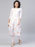 Ahalyaa Women Poly Silk Digital Print Kurta With Dhoti Pant | Grocsy