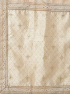 Ahalyaa Cream-Coloured & Golden Printed Anarkali Kurta with Dupatta | Grocsy