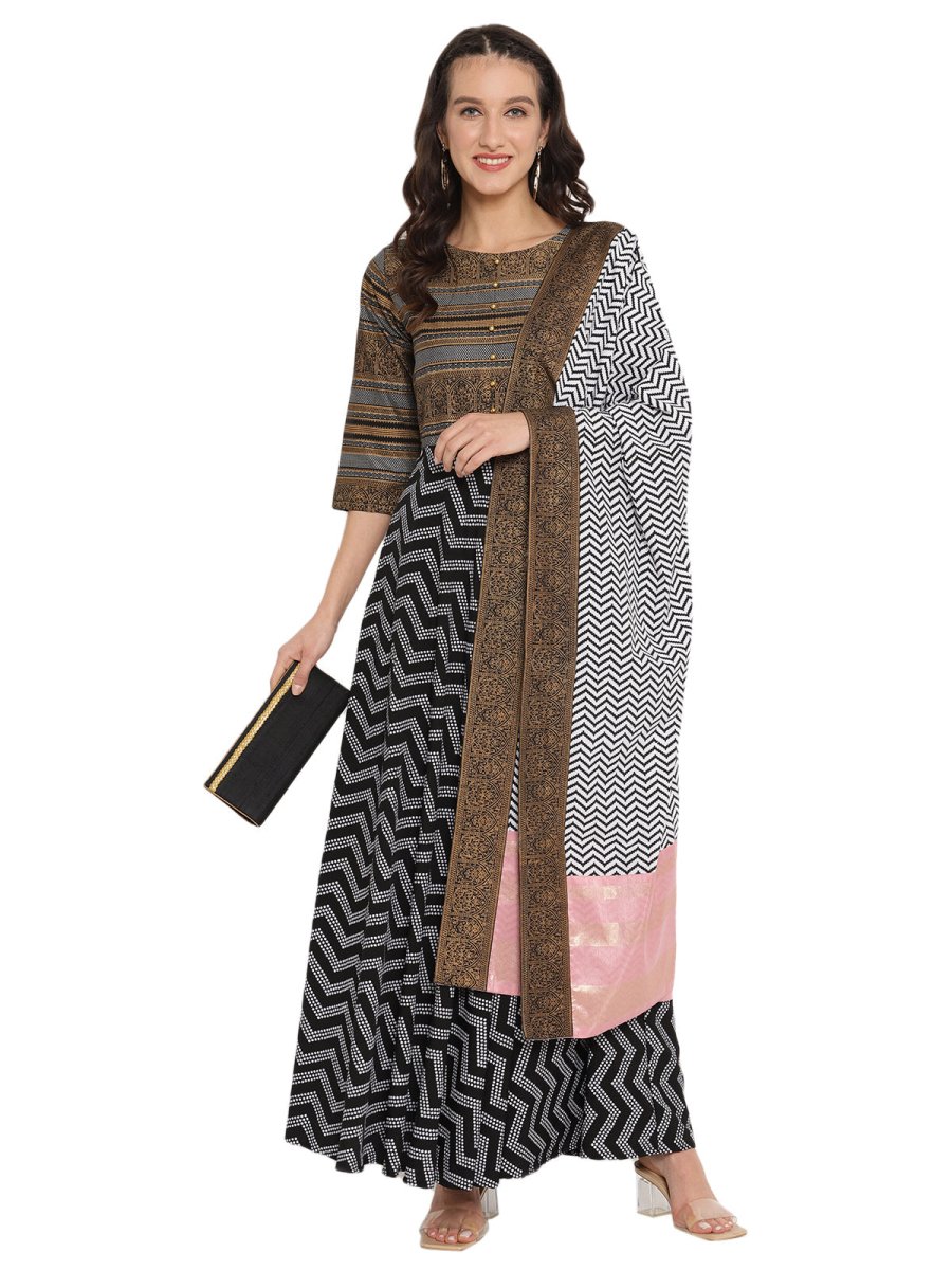 Ahalyaa Printed Kurta With Dupatta | Grocsy