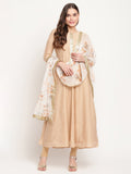 Ahalyaa Beige & Off-White Beautiful Anarkali Kurta with Dupatta | Grocsy