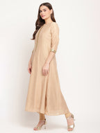 Ahalyaa Beige & Off-White Beautiful Anarkali Kurta with Dupatta | Grocsy