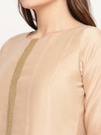 Ahalyaa Beige & Off-White Beautiful Anarkali Kurta with Dupatta | Grocsy