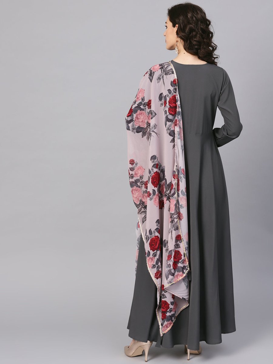 Ahalyaa Women's Black A-Line Kurta Set | Grocsy