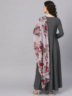 Ahalyaa Women's Black A-Line Kurta Set | Grocsy