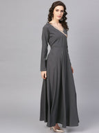 Ahalyaa Women's Black A-Line Kurta Set | Grocsy