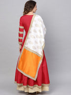 Ahalyaa Red Solid Anarkali Kurta With Dupatta | Grocsy