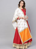 Ahalyaa Red Solid Anarkali Kurta With Dupatta | Grocsy