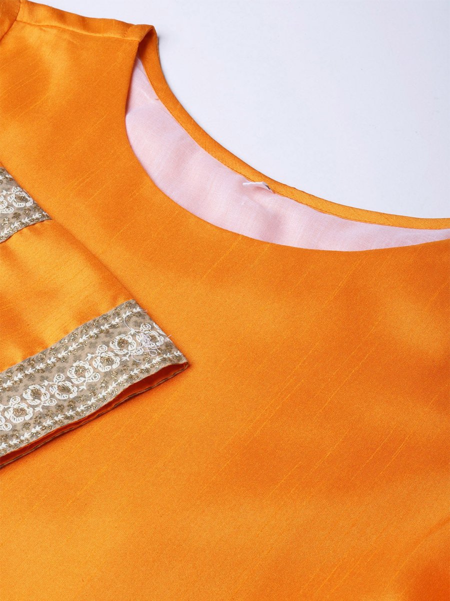 Ahalyaa Solid Pleated Kurta with Dupatta | Grocsy