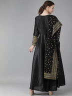 Ahalyaa Women Solid Kurta with Beautiful Dupatta Set | Grocsy