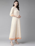 Ahalyaa Cream Kurta with Dupatta Set | Grocsy