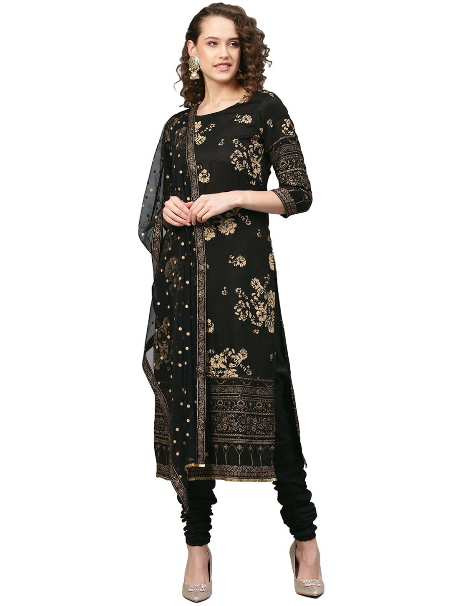 Ahalyaa Black Printed Kurta Set For Women's | Grocsy