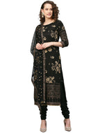 Ahalyaa Black Printed Kurta Set For Women's | Grocsy
