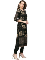 Ahalyaa Black Printed Kurta Set For Women's | Grocsy