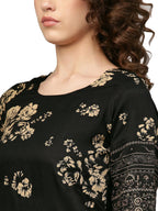 Ahalyaa Black Printed Kurta Set For Women's | Grocsy