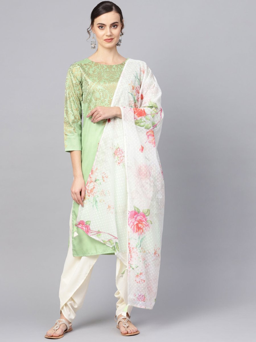 Ahalyaa Printed Straight Kurta Set | Grocsy