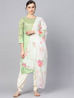 Ahalyaa Printed Straight Kurta Set | Grocsy