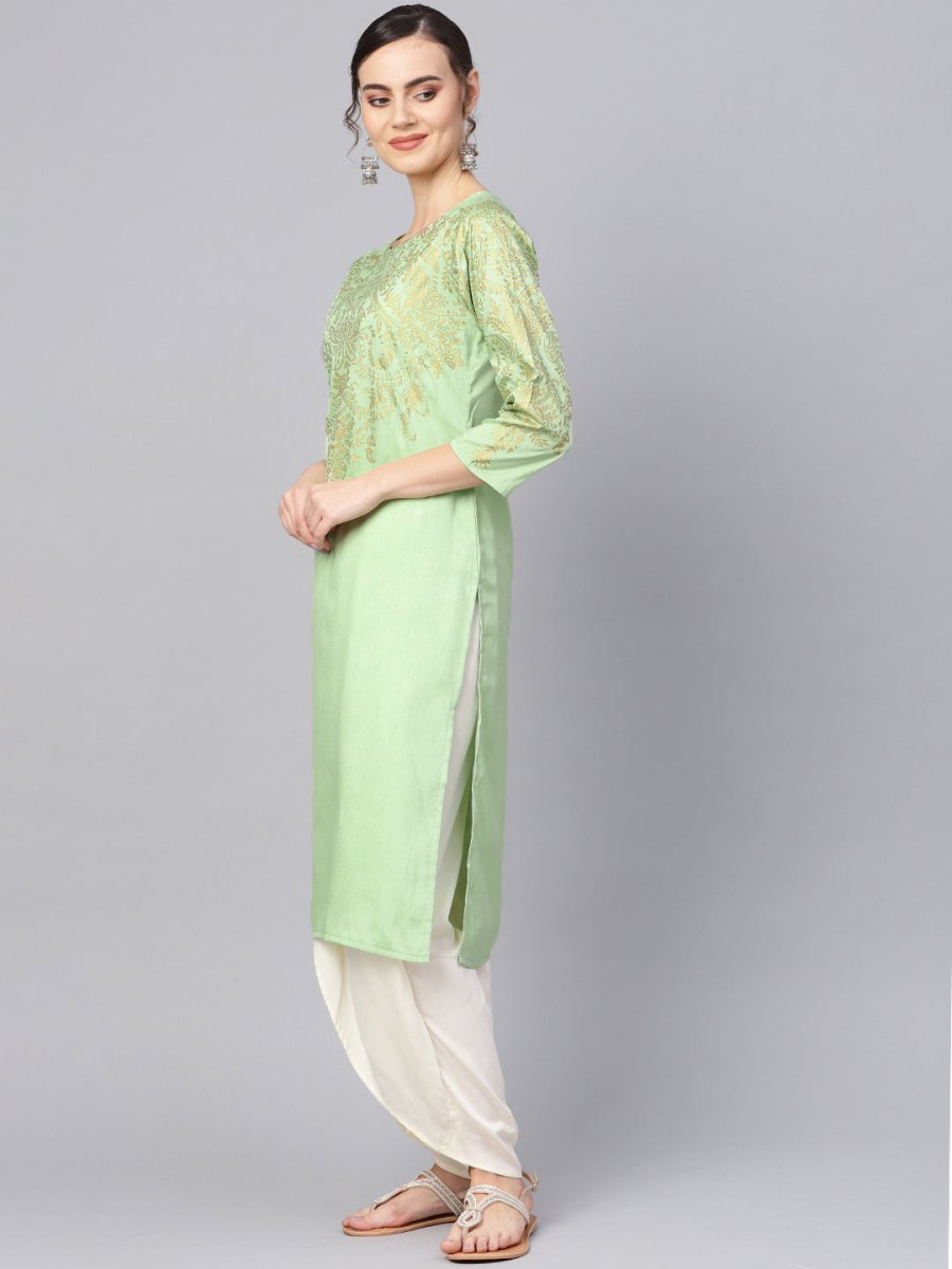 Ahalyaa Printed Straight Kurta Set | Grocsy