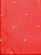 Ahalyaa Women Peach-Coloured & Red Screen Bandhani Printed Kurta with Trousers & Dupatta | Grocsy