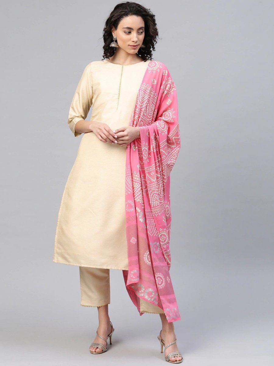 Ahalyaa Beautiful Poly Silk Kurta Pant With Dupatta Set | Grocsy