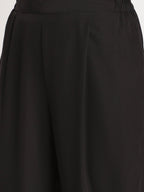 Ahalyaa Women Black Printed Angrakha Kurta With Trousers & Dupatta | Grocsy