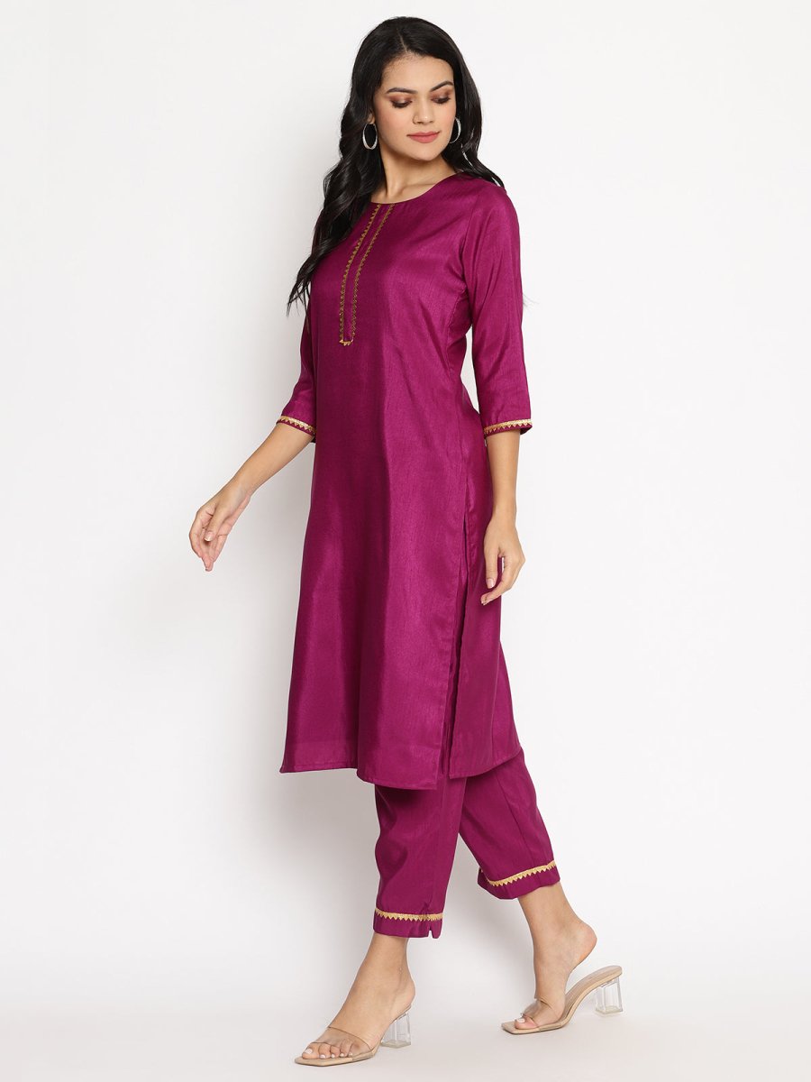 Ahalyaa Poly Silk Kurta Pant With Dupatta Set | Grocsy