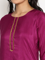 Ahalyaa Poly Silk Kurta Pant With Dupatta Set | Grocsy