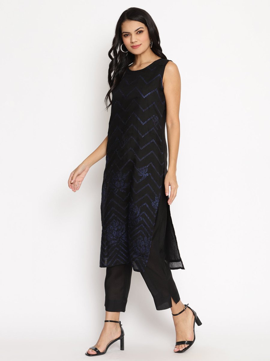 Ahalyaa Chanderi Kurta Pant With Dupatta Set | Grocsy