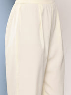 Ahalyaa Women Off White Floral Empire Gotta Patti Kurta with Trousers & With Dupatta | Grocsy
