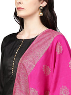 Ahalyaa Black With Bright Pink Kurta Set | Grocsy
