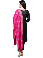 Ahalyaa Black With Bright Pink Kurta Set | Grocsy