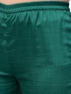 Indian Clothing Ahalyaa Green Solid Kurta with Trousers & Dupatta | Grocsy