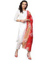 Ahalyaa White Straight Cotton Kurta Set | Grocsy