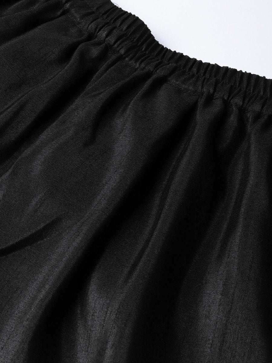 Ahalyaa Black Solid Kurta with Trousers & Dupatta | Grocsy
