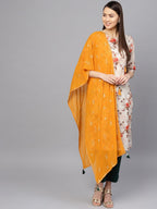 Ahalyaa Off White Printed Kurta Set | Grocsy