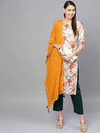Ahalyaa Off White Printed Kurta Set | Grocsy