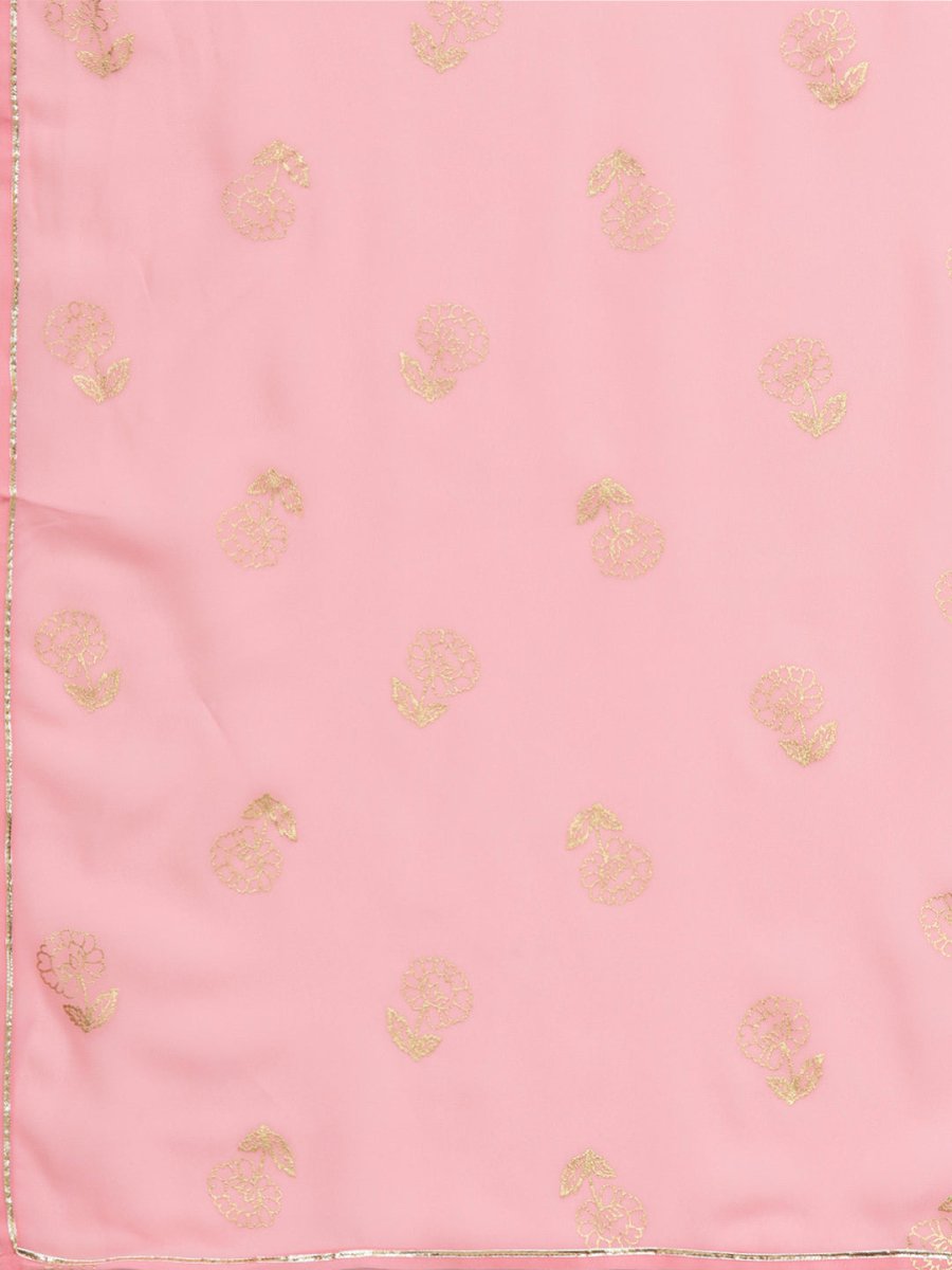 Ahalyaa Women Yellow & Pink Printed Kurta with Palazzos & Dupatta | Grocsy