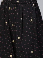 Ahalyaa Black & Pink Bandhani Khari Printed Kurta with Trousers & Dupatta | Grocsy