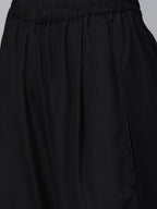 Ahalyaa Women Black & White Polka Dots Chevron Khari Printed Kurta with Trousers & Dupatta | Grocsy